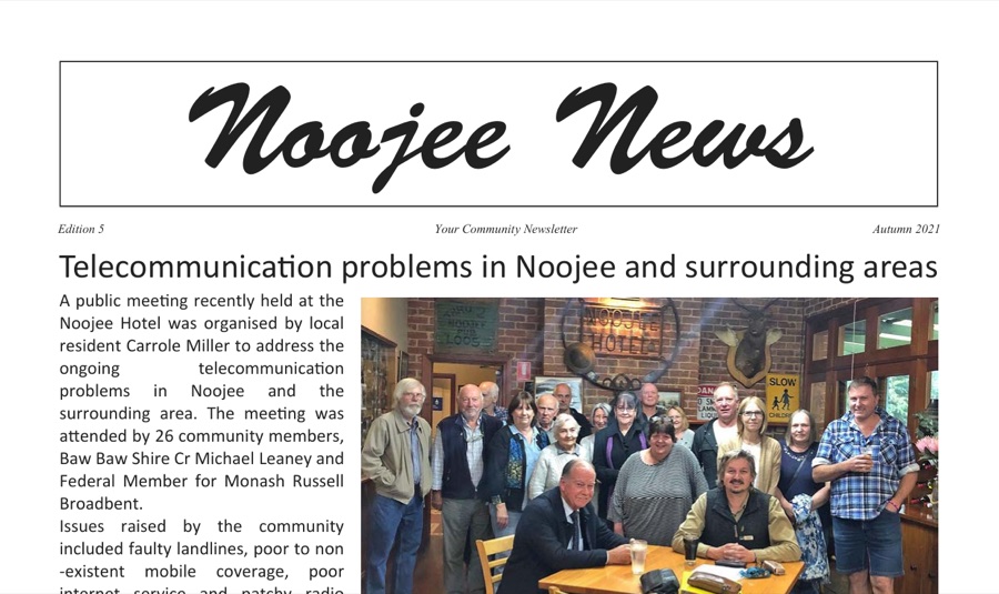 Noojee News, Autumn 2021 — cover