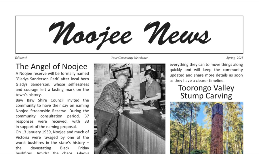 Noojee News, Spring 2025 — cover